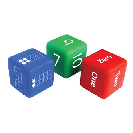 Tens Frame, Number & Name Dice - Set of 6 - Modern Teaching Aids NZ