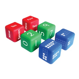 Tens Frame, Number & Name Dice - Set of 6 - Modern Teaching Aids NZ