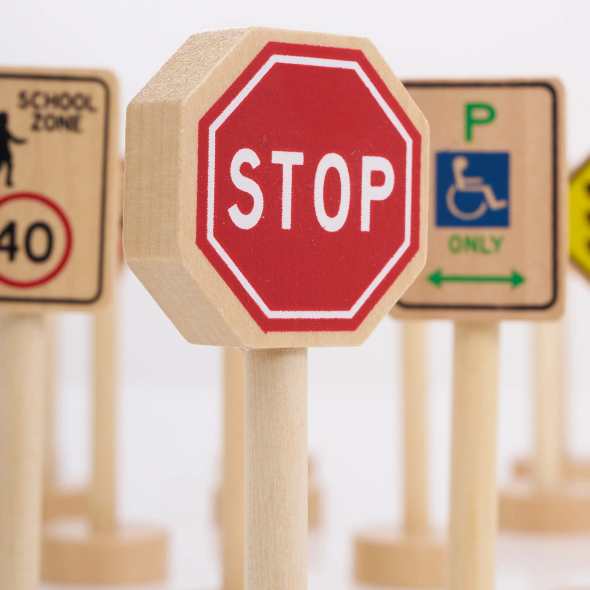 Wooden Traffic Signs - 20 Pieces - Modern Teaching Aids NZ