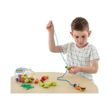 Lacing Fruit 34 Beads and 2 Laces - Modern Teaching Aids NZ