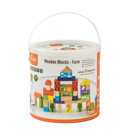 Farm Wooden Blocks Set - 50 Pieces - Modern Teaching Aids NZ