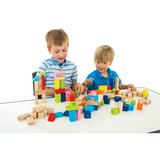 Alphabet & Numbers Wooden Blocks Set - 100 Piecess - Modern Teaching Aids NZ