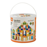 Alphabet & Numbers Wooden Blocks Set - 100 Piecess - Modern Teaching Aids NZ