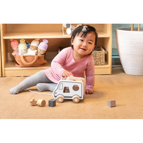 Pull Along Shape Sorting Truck - Grey Tones - Modern Teaching Aids NZ