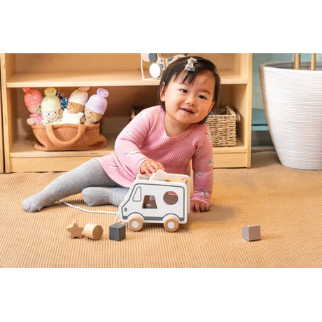 Pull Along Shape Sorting Truck - Grey Tones - Modern Teaching Aids NZ