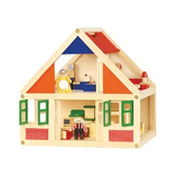 Wooden Doll House with Furniture - Modern Teaching Aids NZ