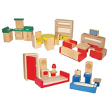 Wooden Doll House with Furniture - Modern Teaching Aids NZ