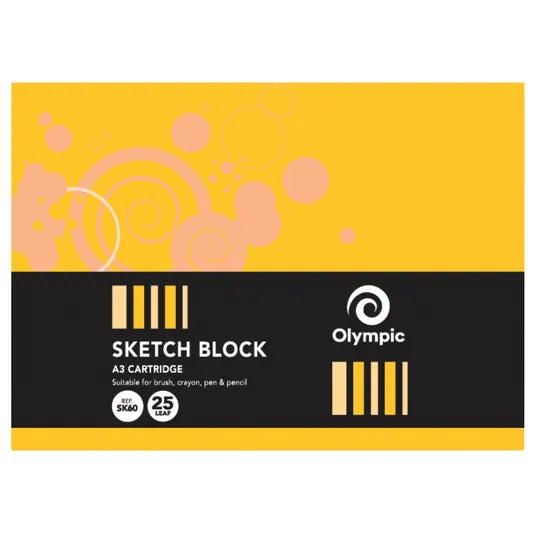 Olympic Sketch Block A3 110 gsm - 25 Sheets - Modern Teaching Aids NZ
