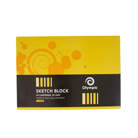 Olympic Sketch Block A3 110 gsm - 25 Sheets - Modern Teaching Aids NZ