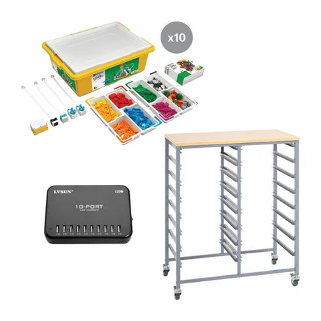 LEGO® Education SPIKE„¢ Essential - Set of 10, 10-Port Charger & Storage - Modern Teaching Aids NZ