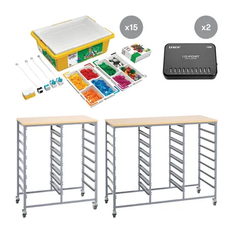 LEGO® Education SPIKE„¢ Essential - Set of 15, 10-Port Charger & Storage - Modern Teaching Aids NZ