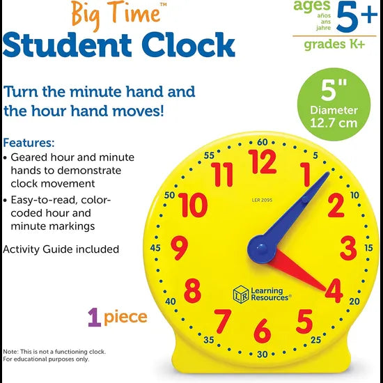 Big Time Learning Student Clock - Modern Teaching Aids NZ
