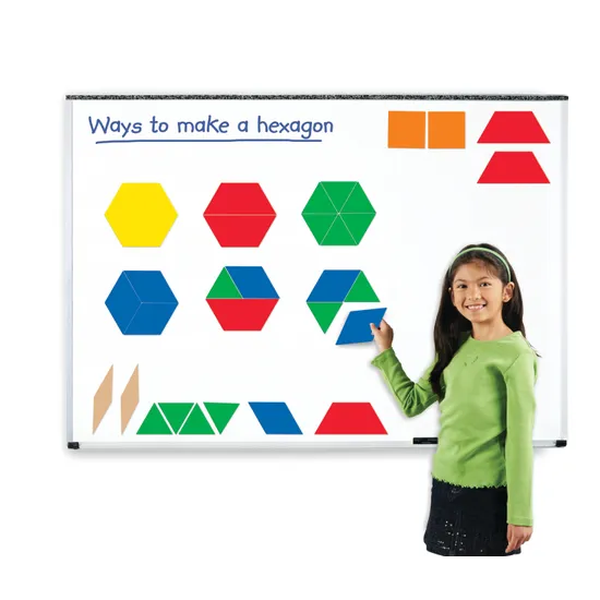 Teachables Giant Magnetic Pattern Blocks - Colourful Shapes, Set - Modern Teaching Aids NZ