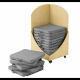 Floor Seats & Trolley - 15 pieces - Grey - Modern Teaching Aids NZ