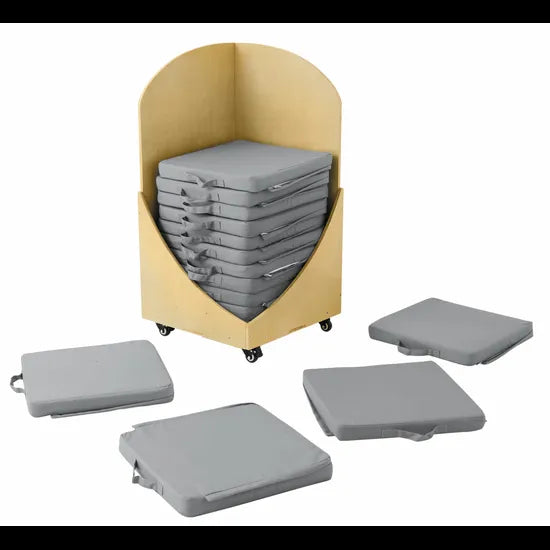 Floor Seats & Trolley - 15 pieces - Grey - Modern Teaching Aids NZ