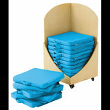 Floor Seats & Trolley - 15 pieces - Turquoise - Modern Teaching Aids NZ