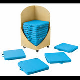 Floor Seats & Trolley - 15 pieces - Turquoise - Modern Teaching Aids NZ