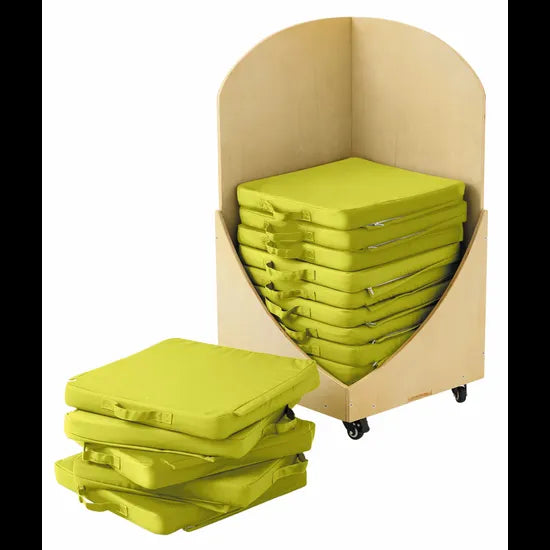Floor Seats & Trolley - 15 pieces - Lime - Modern Teaching Aids NZ