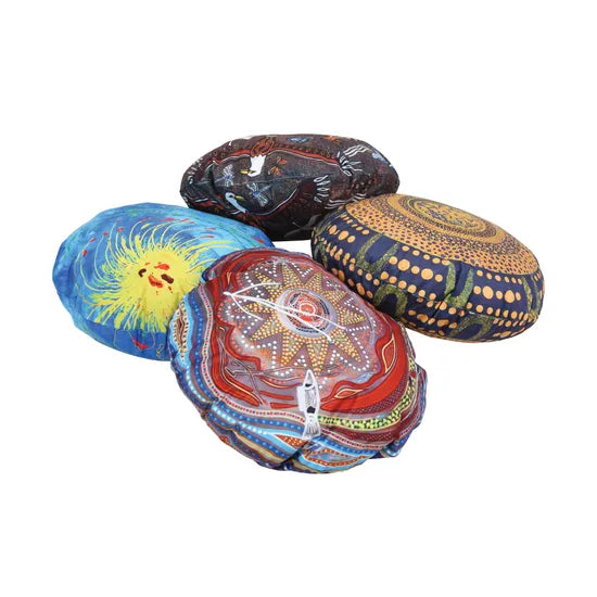 Aboriginal Round Cushions -60cm dia- Set of 4 - Modern Teaching Aids NZ