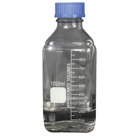 Quality Reagent Bottle - Clear - Square - 1000ml - Modern Teaching Aids NZ