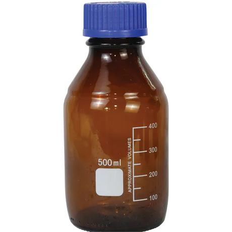 Quality Reagent Bottle - Amber - Round - 500ml - Modern Teaching Aids NZ