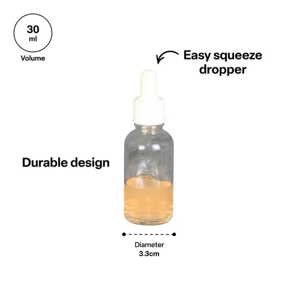 Silicone Dropper Bottle - Clear, 30 ml - Modern Teaching Aids NZ