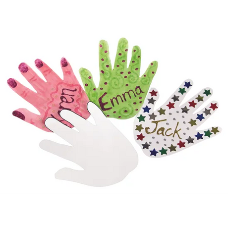 White Card Hand Shapes 240gsm - Pack of 100 - Modern Teaching Aids NZ