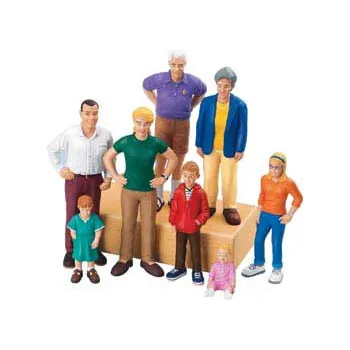 Lakeshore Learning Block Play People - Caucasian Family, Set of 8 - Modern Teaching Aids NZ