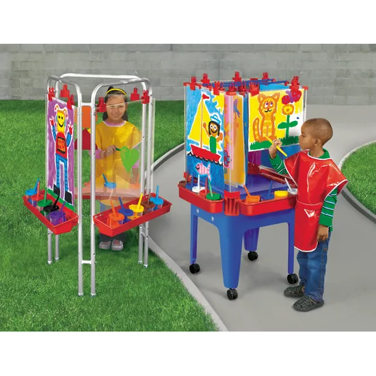 Indoor and Outdoor Triple Station Easel - Modern Teaching Aids NZ