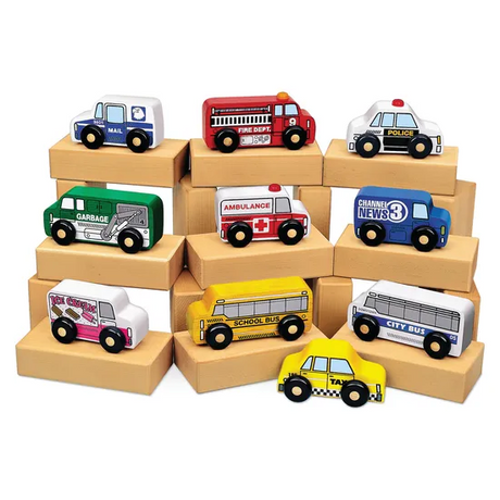 Community Vehicles & Garages Set Of 18 - Modern Teaching Aids NZ