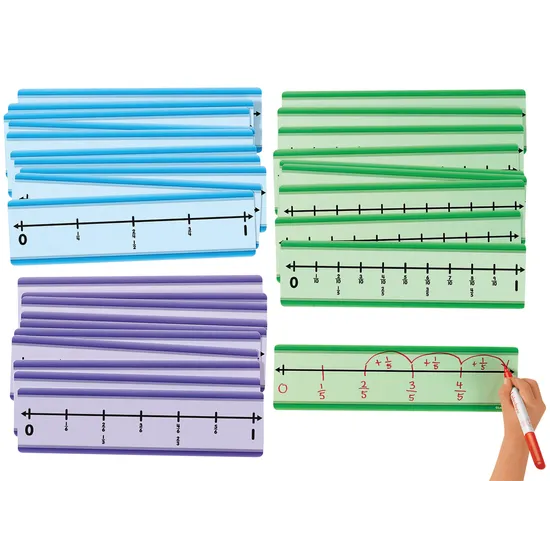 Lakeshore Learning Write & Wipe Number Lines - Fractions - Modern Teaching Aids NZ