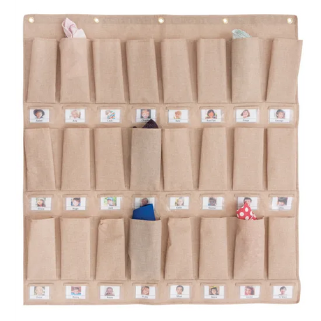 Hat Storage Pockets - 24 Natural - Modern Teaching Aids NZ