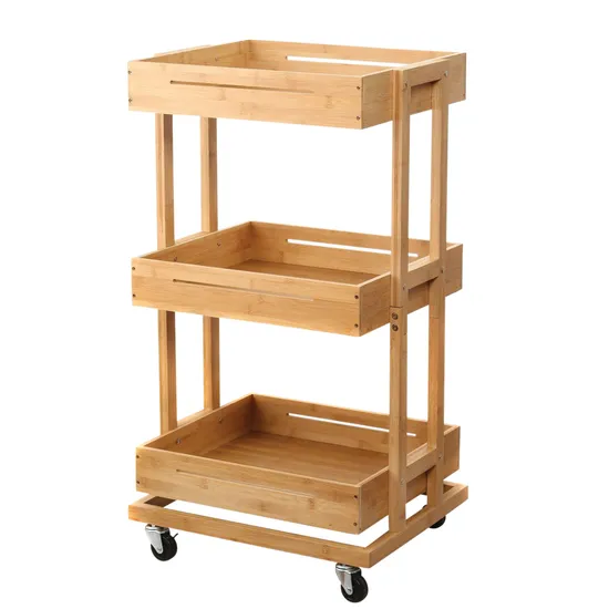 Bamboo Storage Trolley - 3 Tier - Modern Teaching Aids NZ