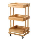 Bamboo Storage Trolley - 3 Tier - Modern Teaching Aids NZ