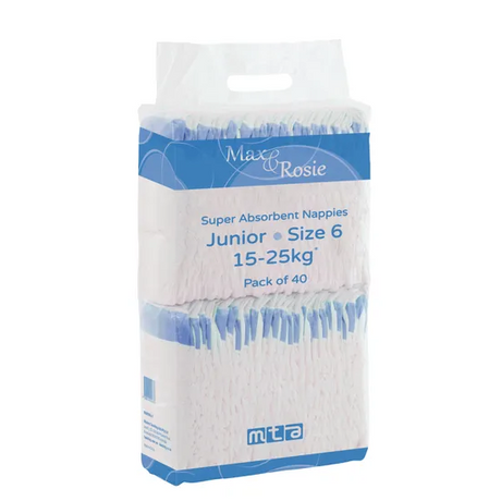 Max & Rosie Nappies - Junior, 15-25 kg, Pack of 160