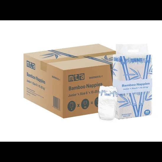 Bamboo Nappies Junior 15-25kg - Pack of 160