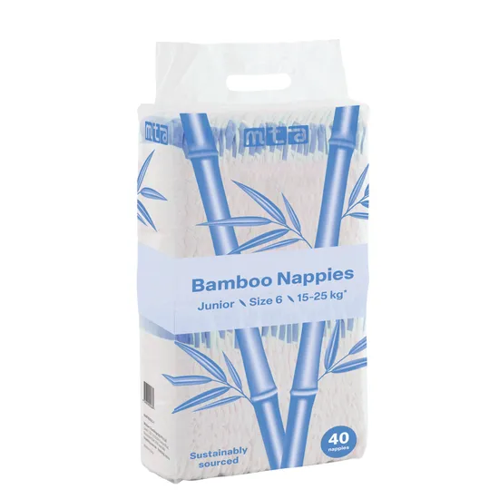 Bamboo Nappies - Junior, 15-25 kg, Pack of 160