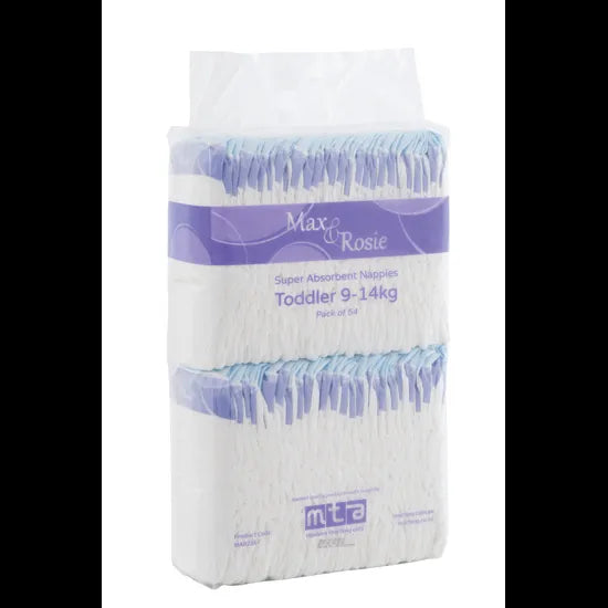 Max & Rosie Nappies Toddler 9-14kg Unisex - 54pce - Modern Teaching Aids NZ