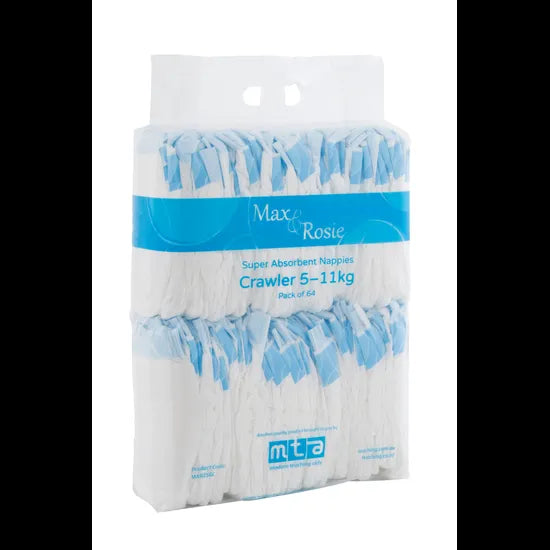 Max & Rosie Nappies Crawler 5-11kg - 64pce - Modern Teaching Aids NZ