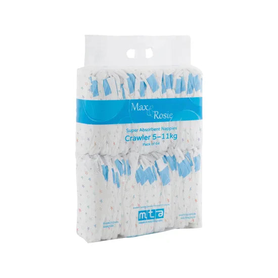 Max & Rosie Nappies - Crawler, 5-11 kg, Pack of 256