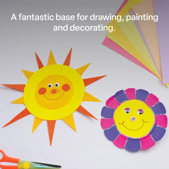 Unwaxed Round Paper Plates 15cm - Pack of 50 - Modern Teaching Aids NZ