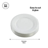 Unwaxed Round Paper Plates 15cm - Pack of 50 - Modern Teaching Aids NZ