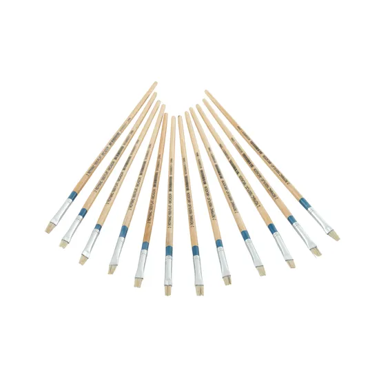 Long Flat Brush Size 2 - Pack 12 - Modern Teaching Aids NZ