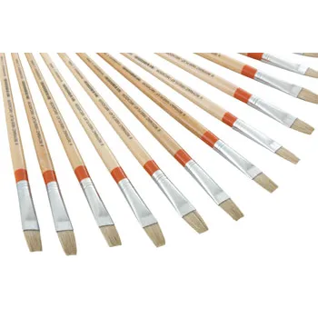 Long Flat Brush Size 8 - Pack 12 - Modern Teaching Aids NZ