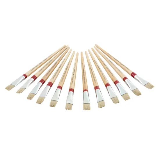 Long Flat Brush Size 10 - Pack 12 - Modern Teaching Aids NZ
