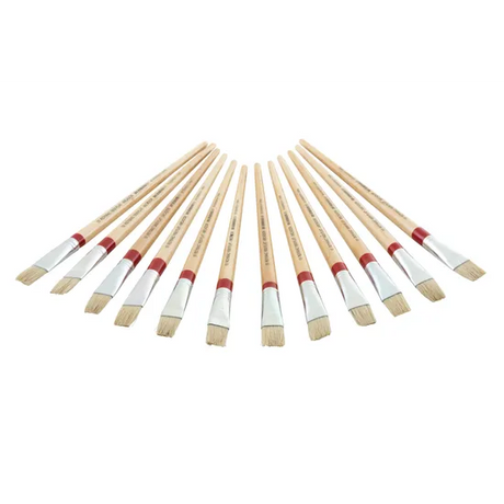 Long Flat Brush Size 10 - Pack 12 - Modern Teaching Aids NZ