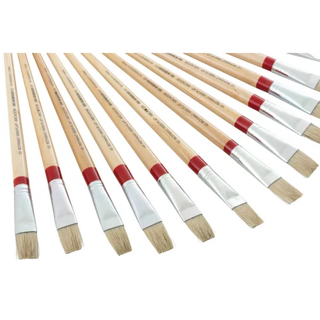 Long Flat Brush Size 10 - Pack 12 - Modern Teaching Aids NZ