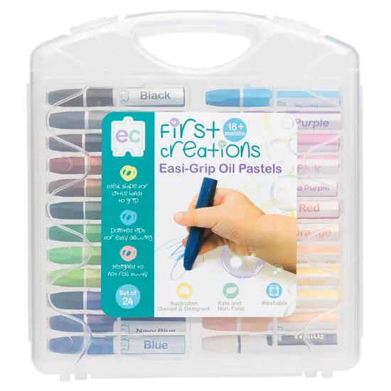 Hexagonal Oil Pastels in Case - Pack of 24 - Modern Teaching Aids NZ