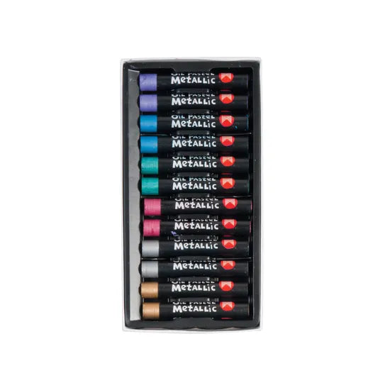 Micador - Large Oil Pastels Metallic 12 Pack - Modern Teaching Aids NZ