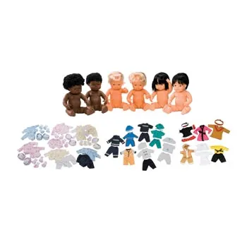 Multicultural Dolls with 3 Clothing Sets 38 cm (H) - Modern Teaching Aids NZ
